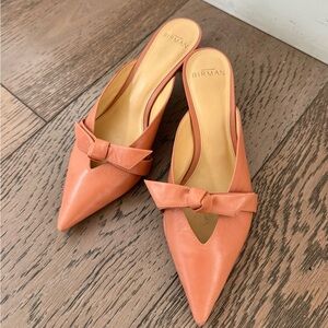 Alexandre Birman Coral Pointed-Toe Leather Mules